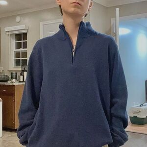 Cerulean Blue Brooks Brothers cotton/cashmere sweater